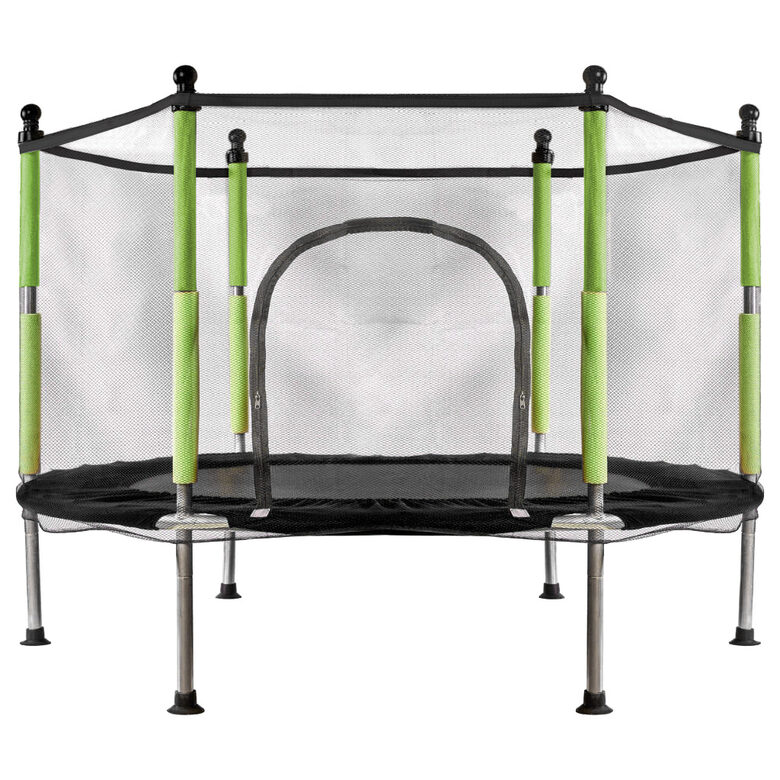 Bērnu dārza batuts ar tīklu 140 cm zaļš