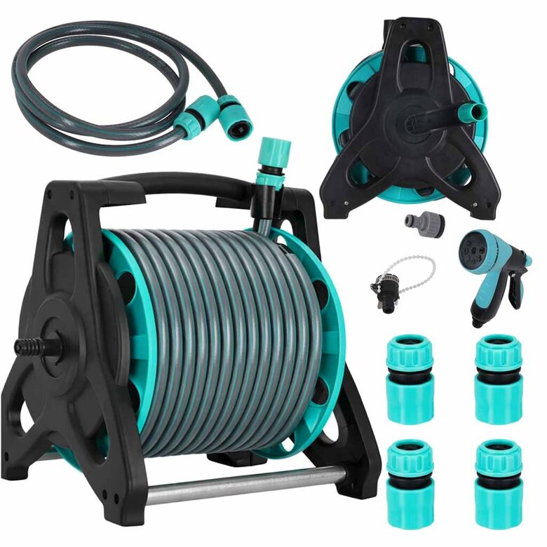 Dārza šļūtene LUARO 30m ar statīvu un laistīšanas pistoli