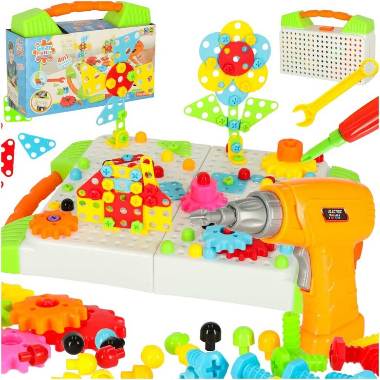 IZGLĪTOJOŠĀ PUZLE AR SKRŪVGRIEZI KASTĒ 181 DETAĻAS