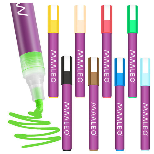 Akrila marķieri, flomāsteri, ūdensizturīgi marķieri, 8 gab. komplekts