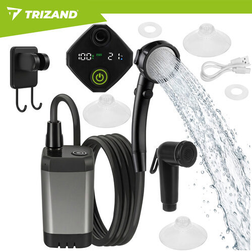 TRIZAND 6000mAh pārnēsājama kempinga USB uzlādējama duša