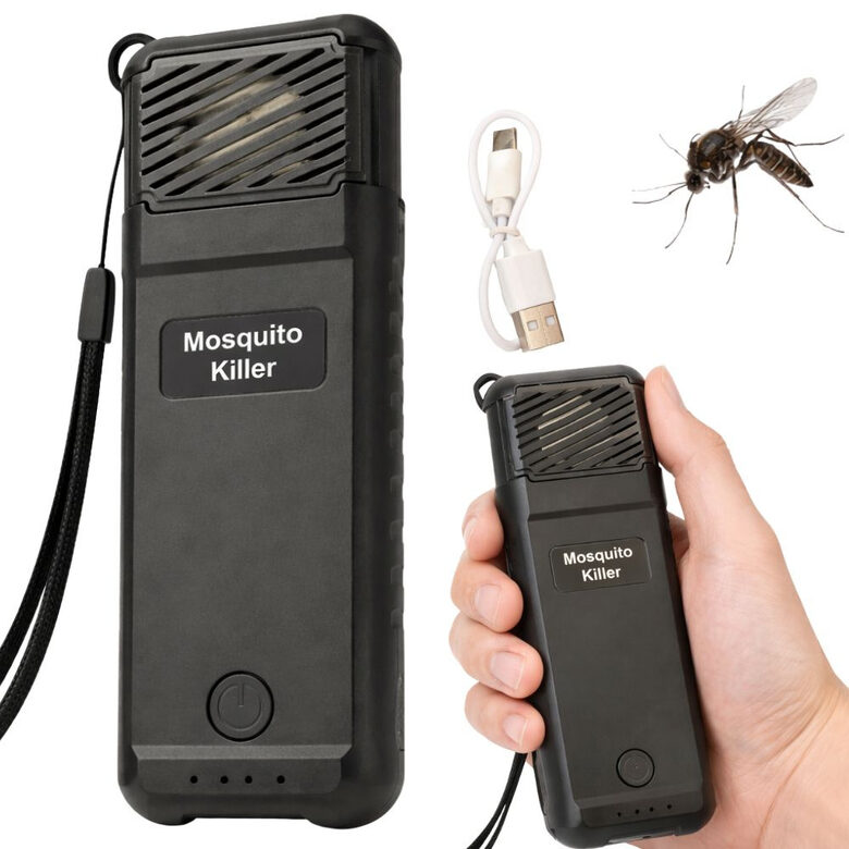 Pārnēsājams USB odu atbaidītājs ar 6 ieliktņiem, melns