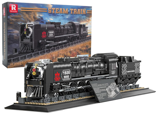 Retro lokomotīves konstruktora komplekts, 1546 detaļas.