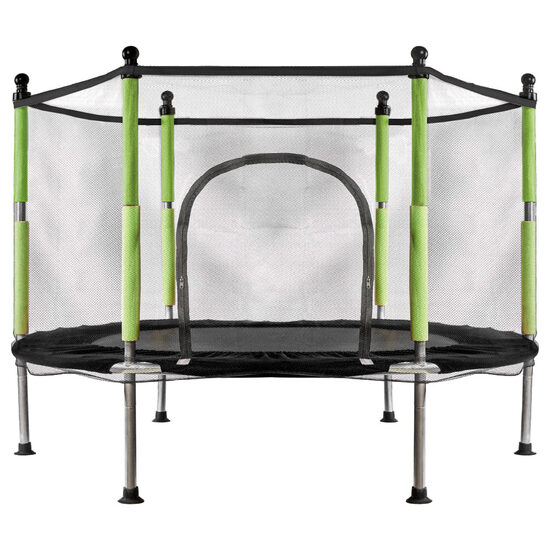 Bērnu dārza batuts ar tīklu 140 cm zaļš