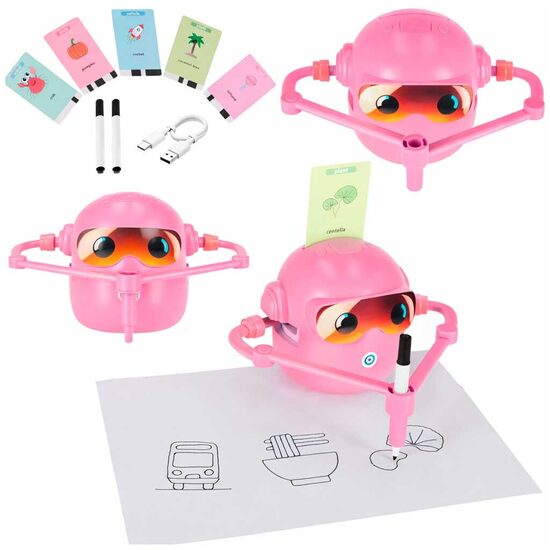 INTERAKTĪVS IZGLĪTOJOŠS ZĪMĒŠANAS ROBOTS ROZĀ 100 ZĪMĒŠANAS KARTĪTES 