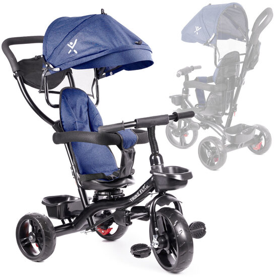 TRIKE FIX LITE 3IN1 TRĪSRITEŅU VELOSIPĒDS AR JUMTIŅU ZILS