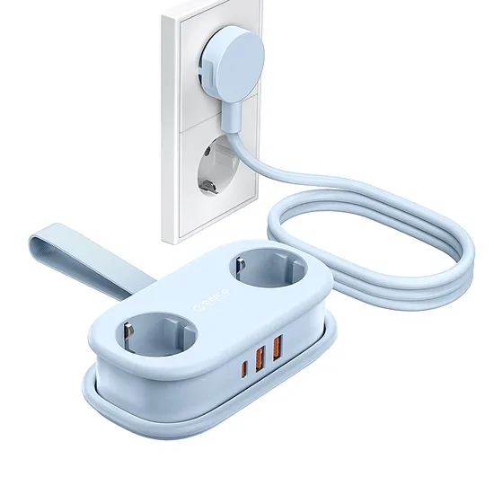 Orico AP3 20W GaN 5in1 strāvas sadalītājs 2x AC + 2x USB-A + 1x USB-C – zils