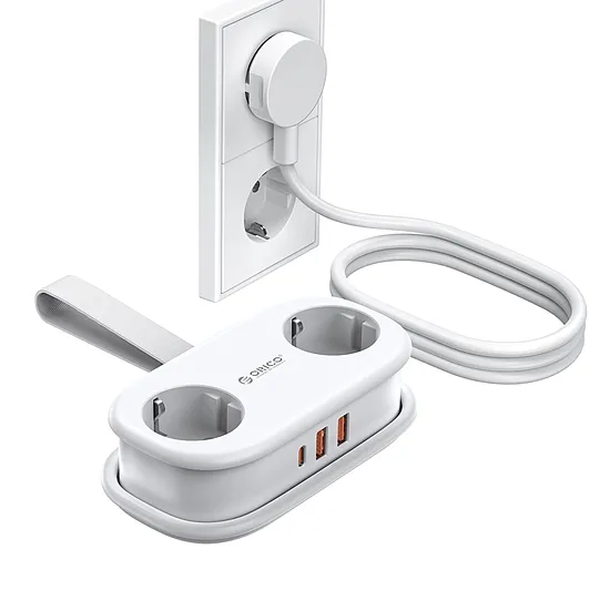 Orico AP3 20W GaN 5in1 strāvas sadalītājs 2x AC + 2x USB-A + 1x USB-C – balts