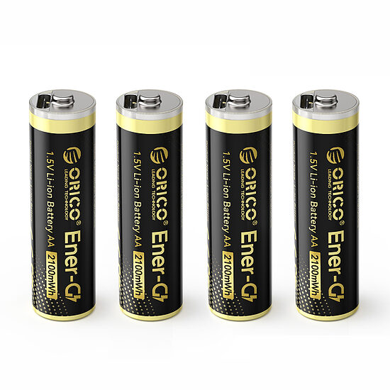 Orico Ener-G EG5C litija baterija 1,5 V 2100 mWh AA USB-C uzlādējama baterija ar uzlādes kabeli, 4 gab.
