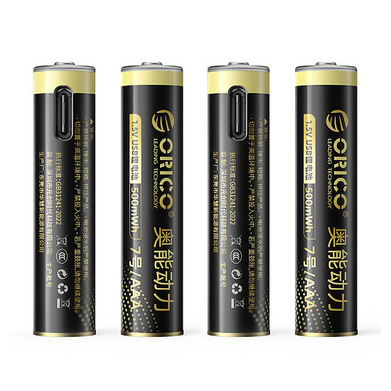Orico Ener-G EG7C litija baterija 1,5 V 500 mWh AAA USB-C uzlādējama baterija ar uzlādes kabeli, 4 gab.