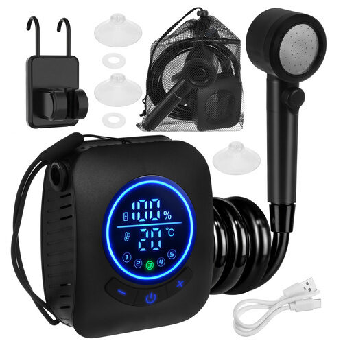 TRIZAND 8000mAh portatīva kempinga duša ar LED displeju IPX8